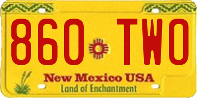 NM license plate 860TWO