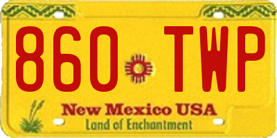 NM license plate 860TWP