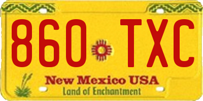 NM license plate 860TXC