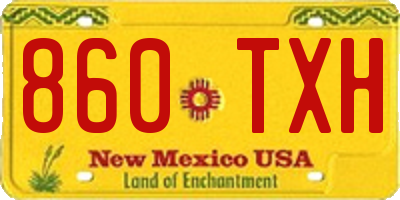 NM license plate 860TXH