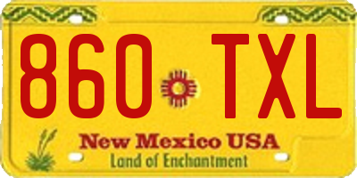 NM license plate 860TXL