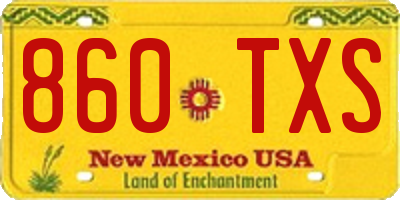 NM license plate 860TXS