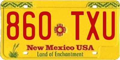 NM license plate 860TXU