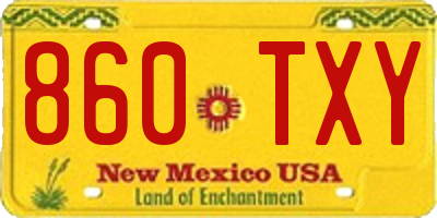 NM license plate 860TXY