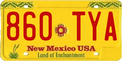 NM license plate 860TYA