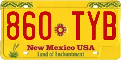 NM license plate 860TYB