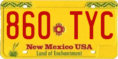 NM license plate 860TYC