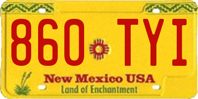 NM license plate 860TYI
