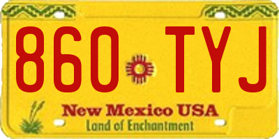 NM license plate 860TYJ