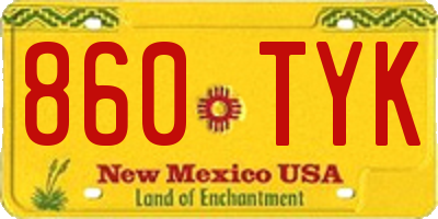 NM license plate 860TYK