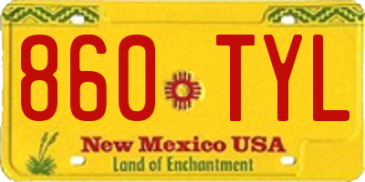 NM license plate 860TYL