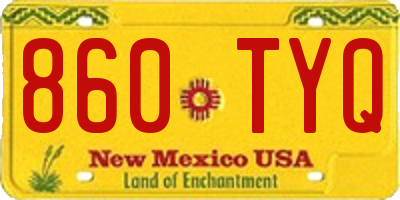 NM license plate 860TYQ