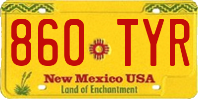 NM license plate 860TYR