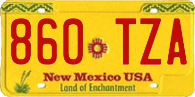 NM license plate 860TZA