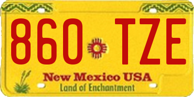 NM license plate 860TZE