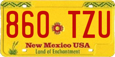 NM license plate 860TZU