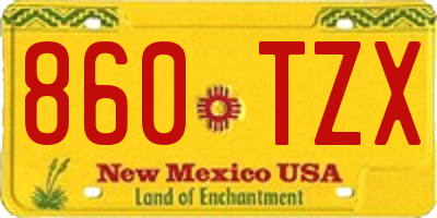 NM license plate 860TZX