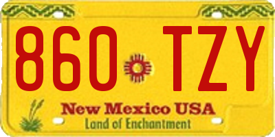 NM license plate 860TZY