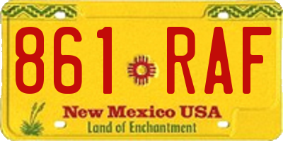 NM license plate 861RAF