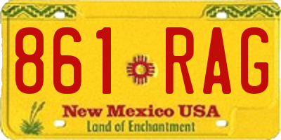 NM license plate 861RAG