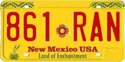 NM license plate 861RAN