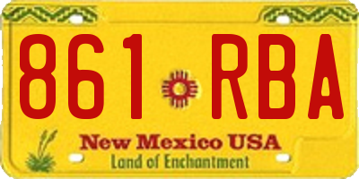 NM license plate 861RBA