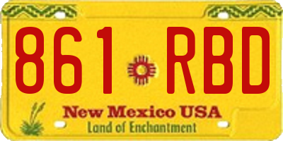 NM license plate 861RBD