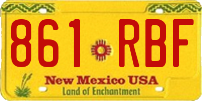NM license plate 861RBF