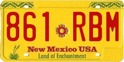 NM license plate 861RBM