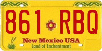 NM license plate 861RBQ