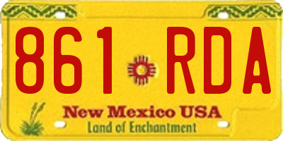 NM license plate 861RDA