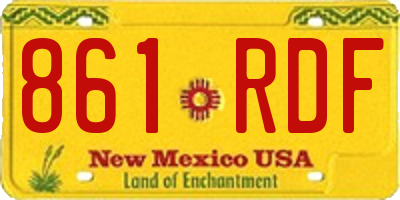 NM license plate 861RDF