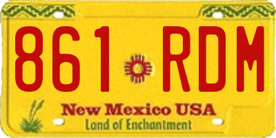 NM license plate 861RDM