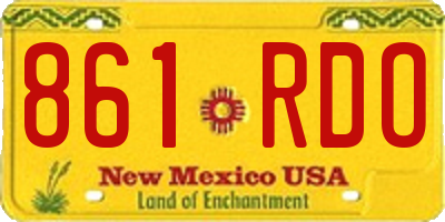 NM license plate 861RDO