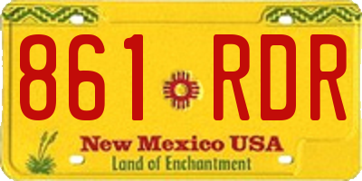 NM license plate 861RDR