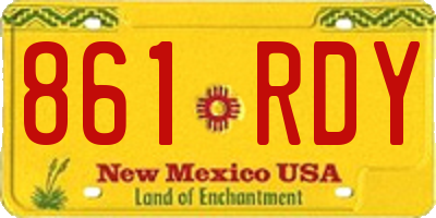 NM license plate 861RDY