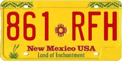 NM license plate 861RFH