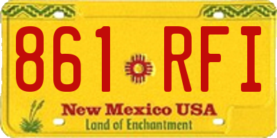 NM license plate 861RFI
