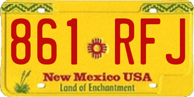 NM license plate 861RFJ