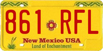 NM license plate 861RFL