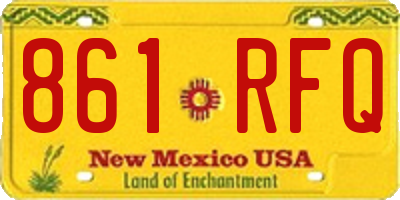 NM license plate 861RFQ
