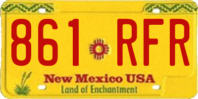 NM license plate 861RFR