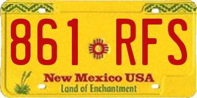 NM license plate 861RFS