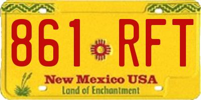 NM license plate 861RFT