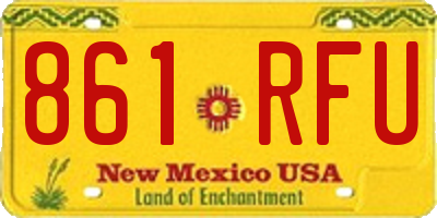 NM license plate 861RFU