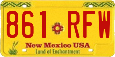 NM license plate 861RFW