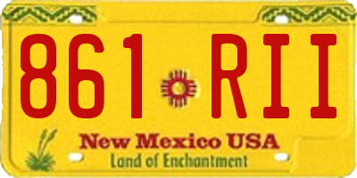 NM license plate 861RII