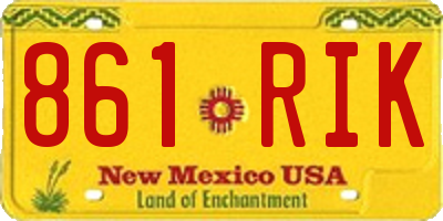 NM license plate 861RIK