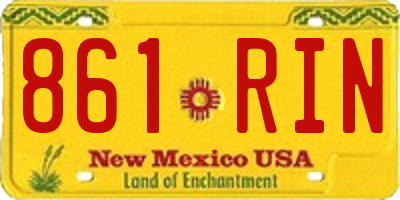 NM license plate 861RIN