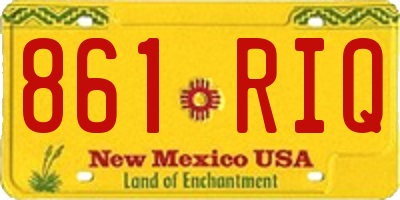 NM license plate 861RIQ